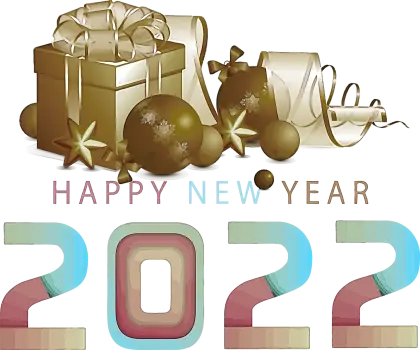 New Year Gift Box Arrangement with 2022 Text
