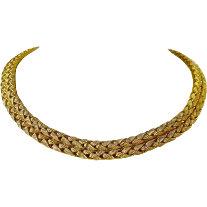 Elegant Braided Gold Necklace
