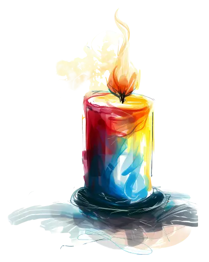 Colorful Burning Candle