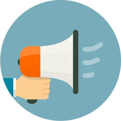 Hand Holding a Megaphone Icon