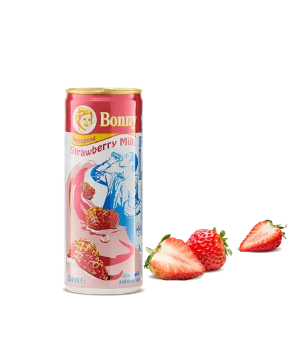 Strawberry Milk Can with Fresh Strawberries