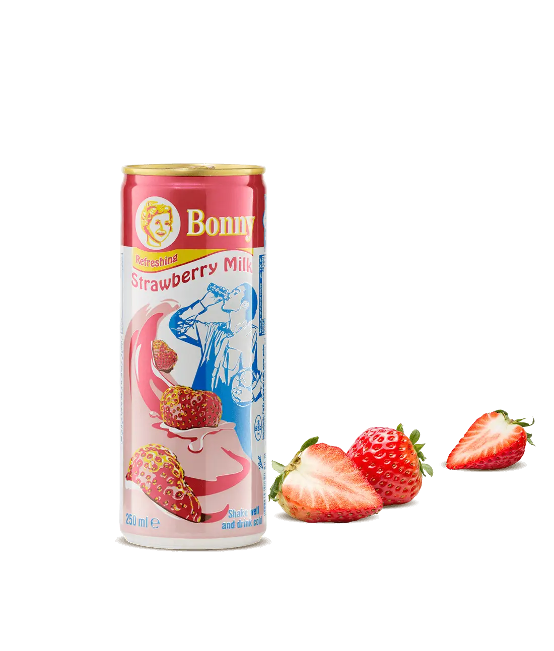 Strawberry Milk Can with Fresh Strawberries
