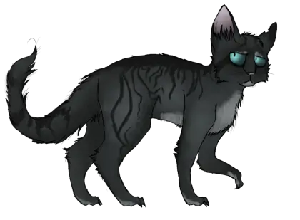 Cartoon Black Cat with Blue Eyes