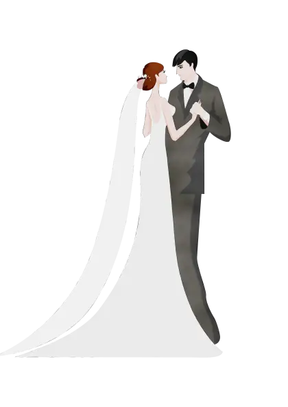 Elegant Wedding Couple Illustration