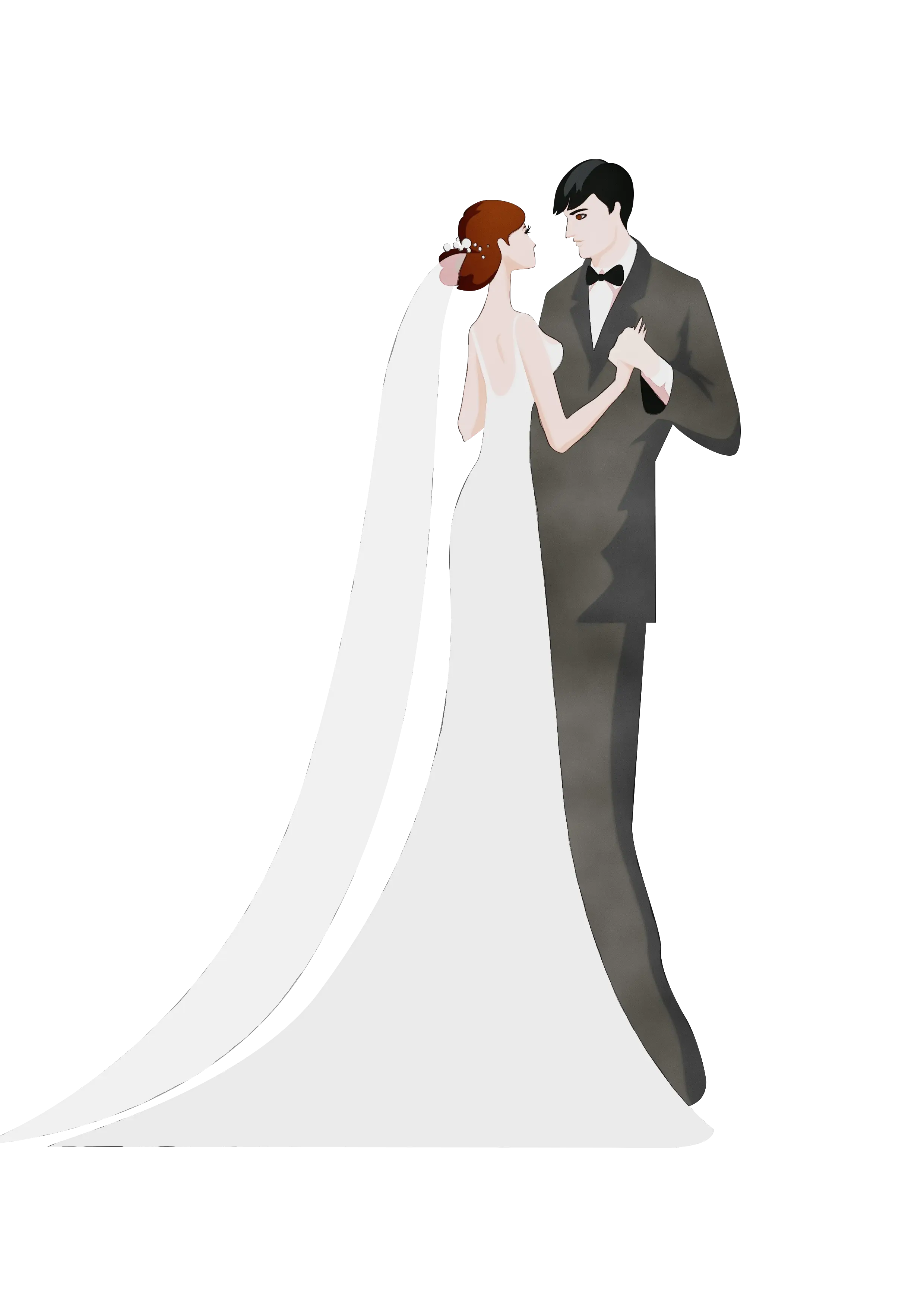 Elegant Wedding Couple Illustration