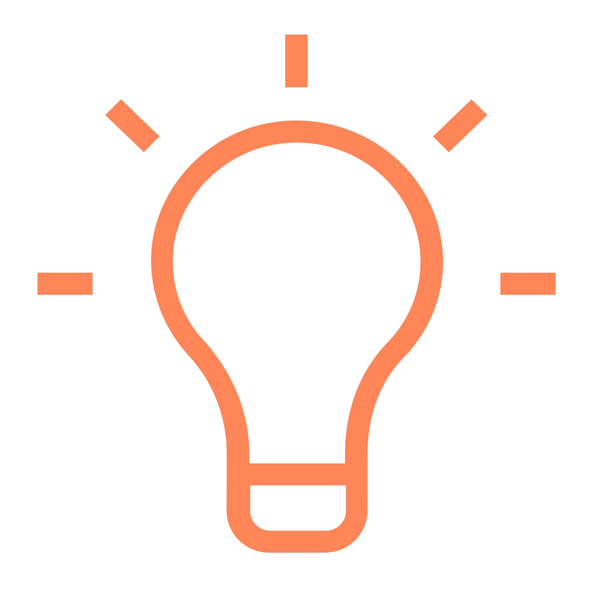 Creative orange-outlined light bulb icon