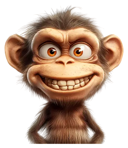 Smiling Cartoon Monkey