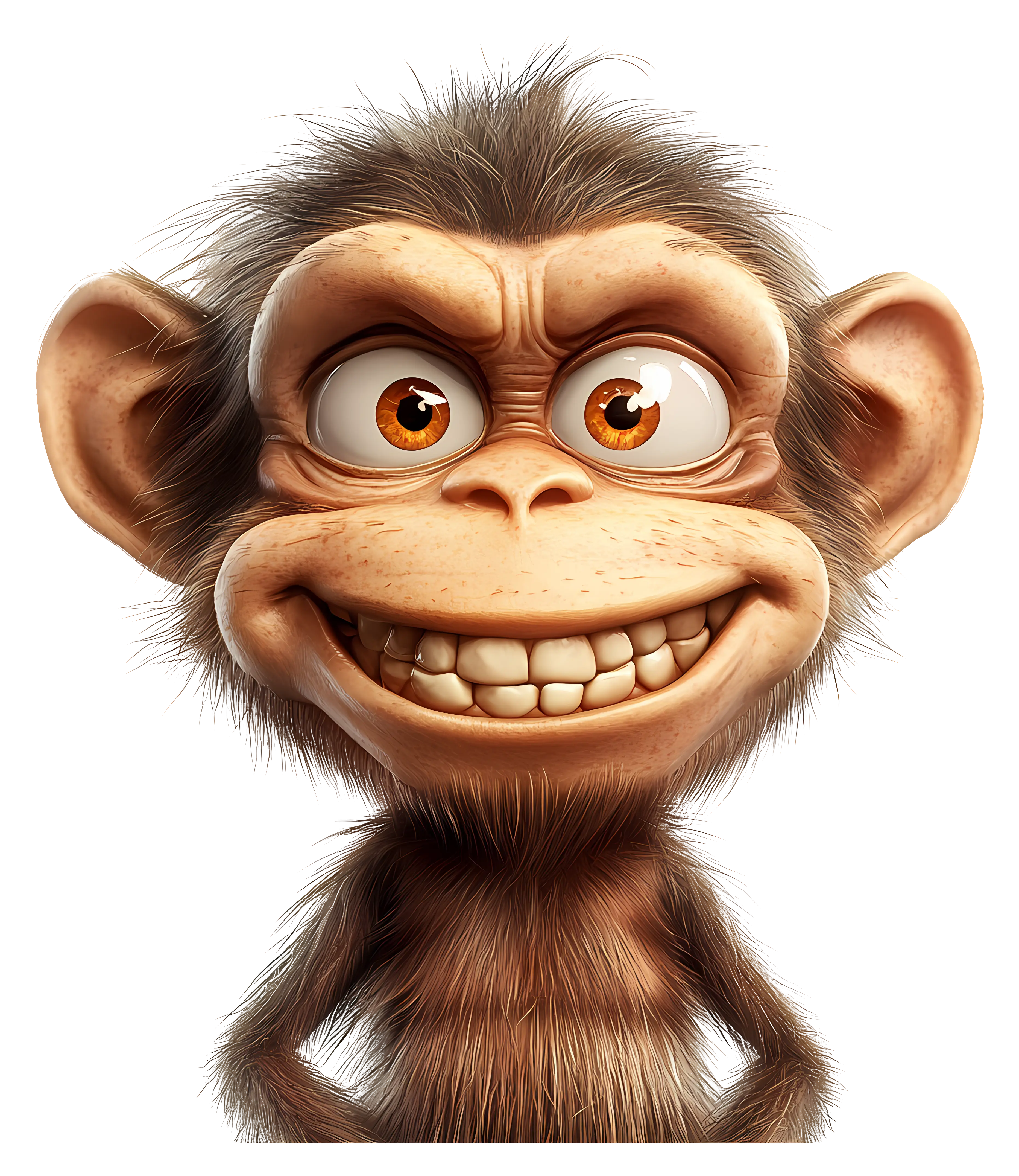 Smiling Cartoon Monkey