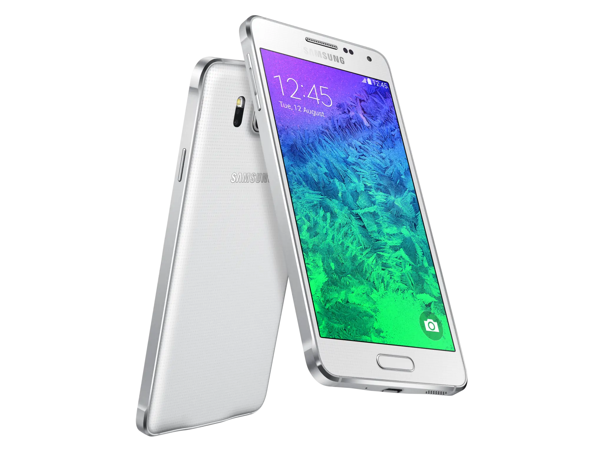Sleek Silver Smartphone with Dual Angles
