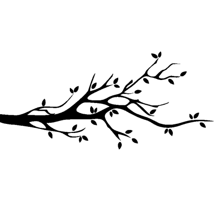 Black Silhouette of a Tree Branch Illustration