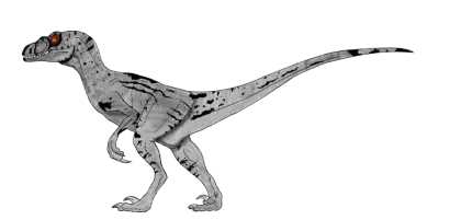 Gray Dinosaur with Red Eyes
