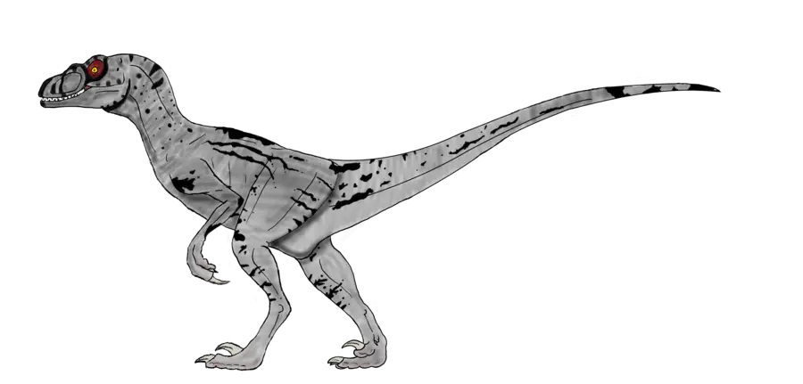 Gray Dinosaur with Red Eyes