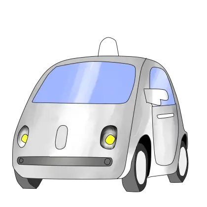 Cartoon Self-Driving Car