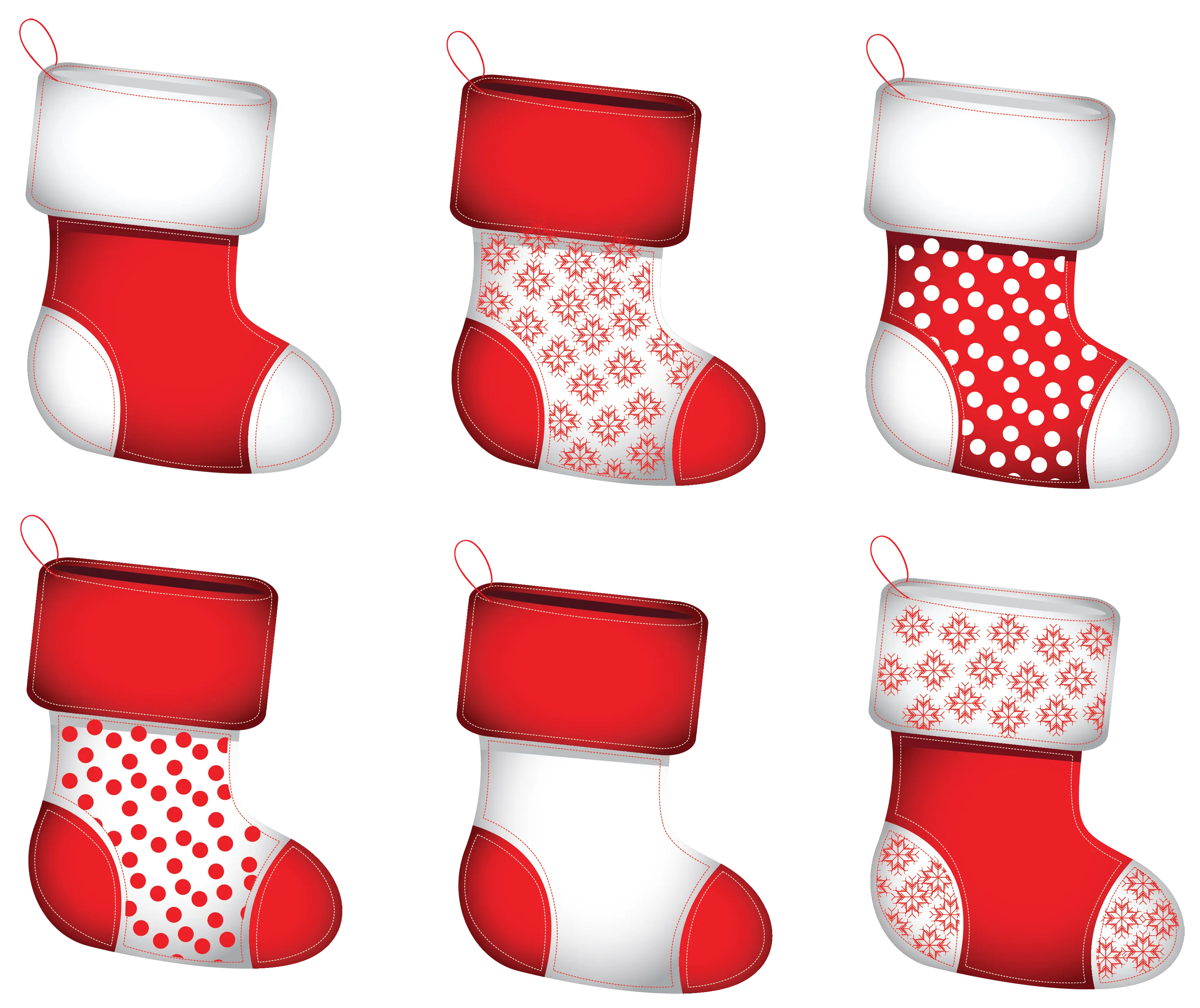 Festive Red and White Christmas Stockings