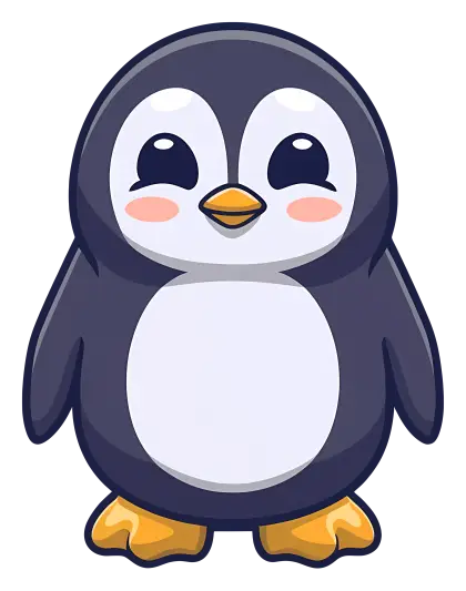 Cute Cartoon Penguin Illustration