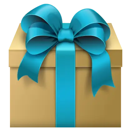 Gift Box with Blue Ribbon