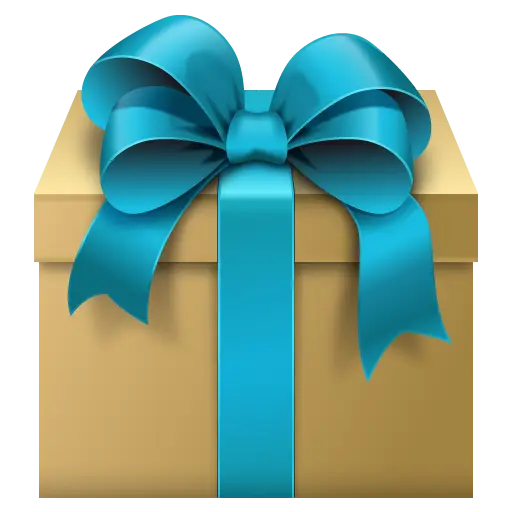 Gift Box with Blue Ribbon