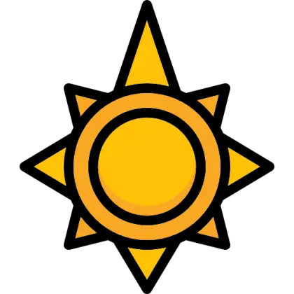 Bright Yellow Sun Icon Illustration
