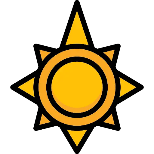 Bright Yellow Sun Icon Illustration