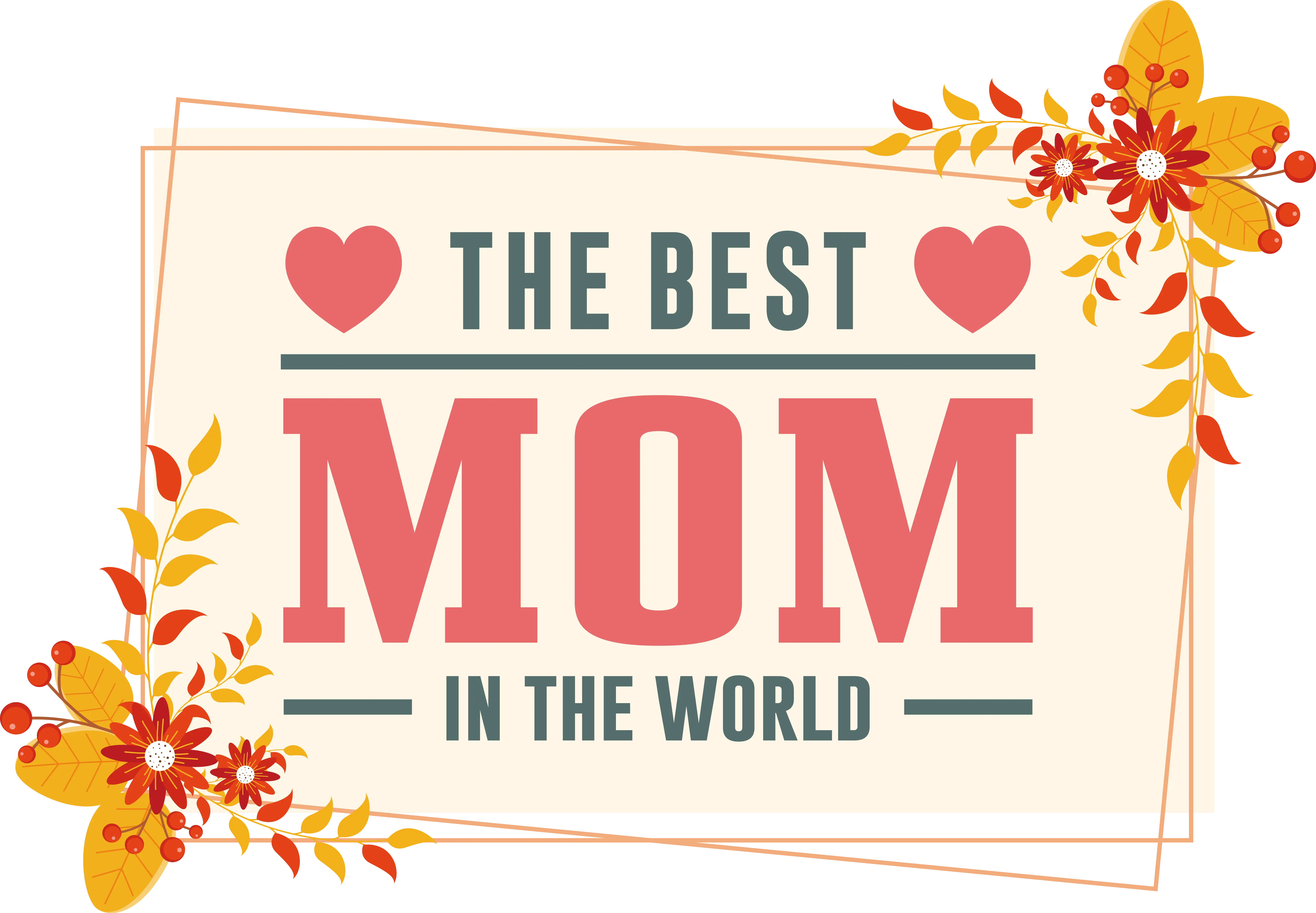 Elegant Mother's Day Card Design with Red Florals