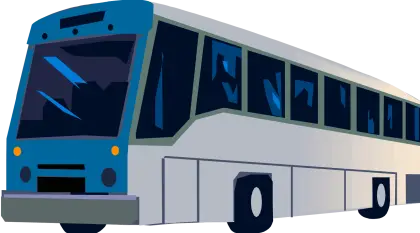 Stylized Blue and White Bus Illustration