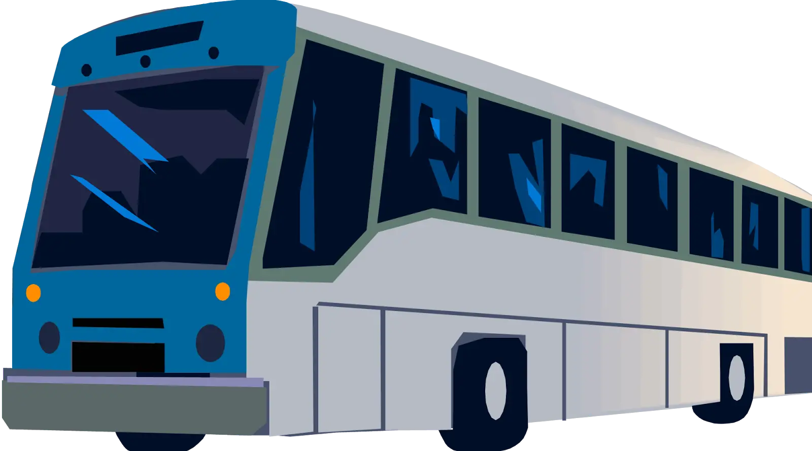 Stylized Blue and White Bus Illustration
