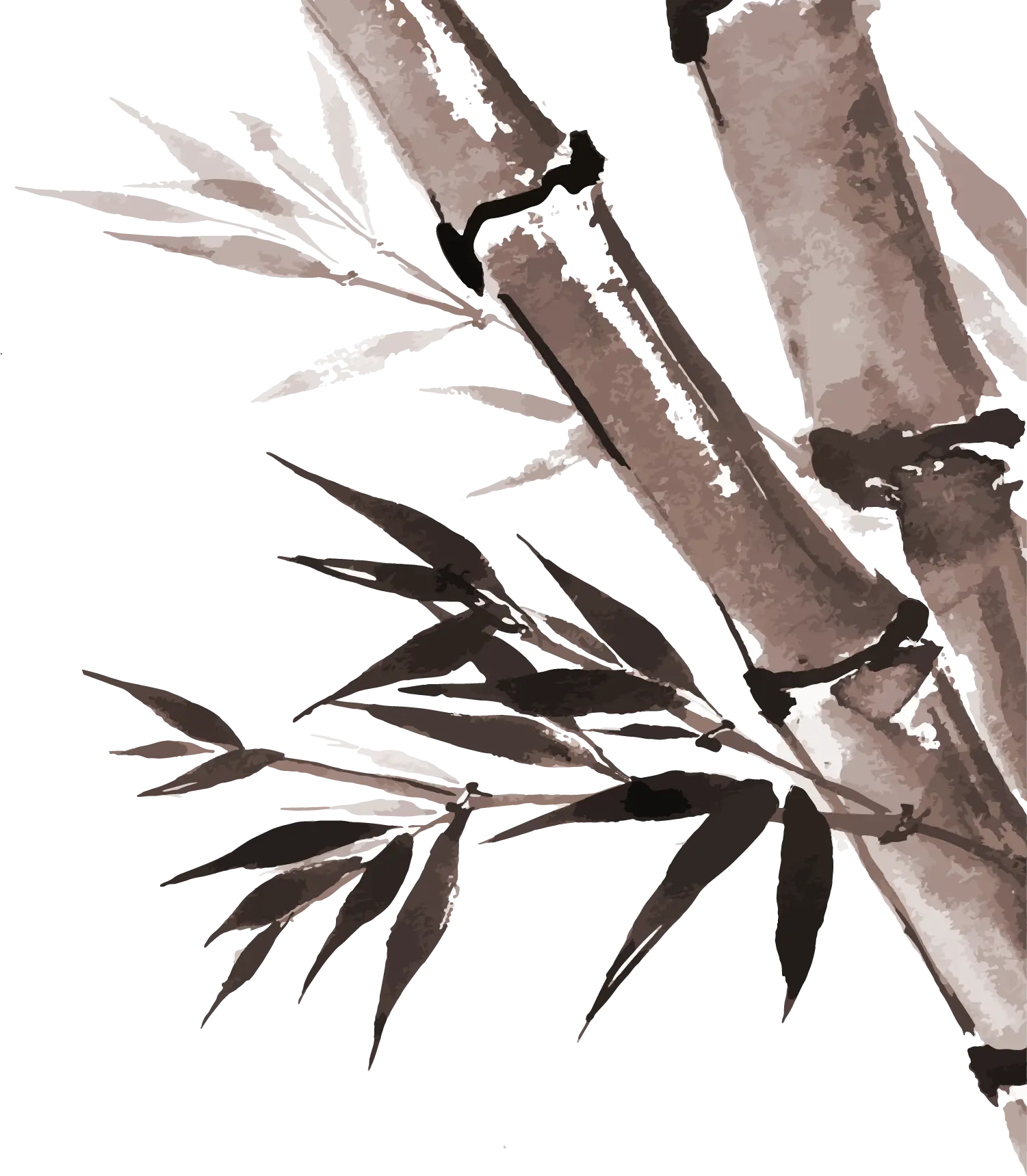Bamboo Painting with Ink Brush Design