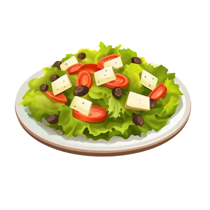 Plate of Fresh Salad with Vegetables