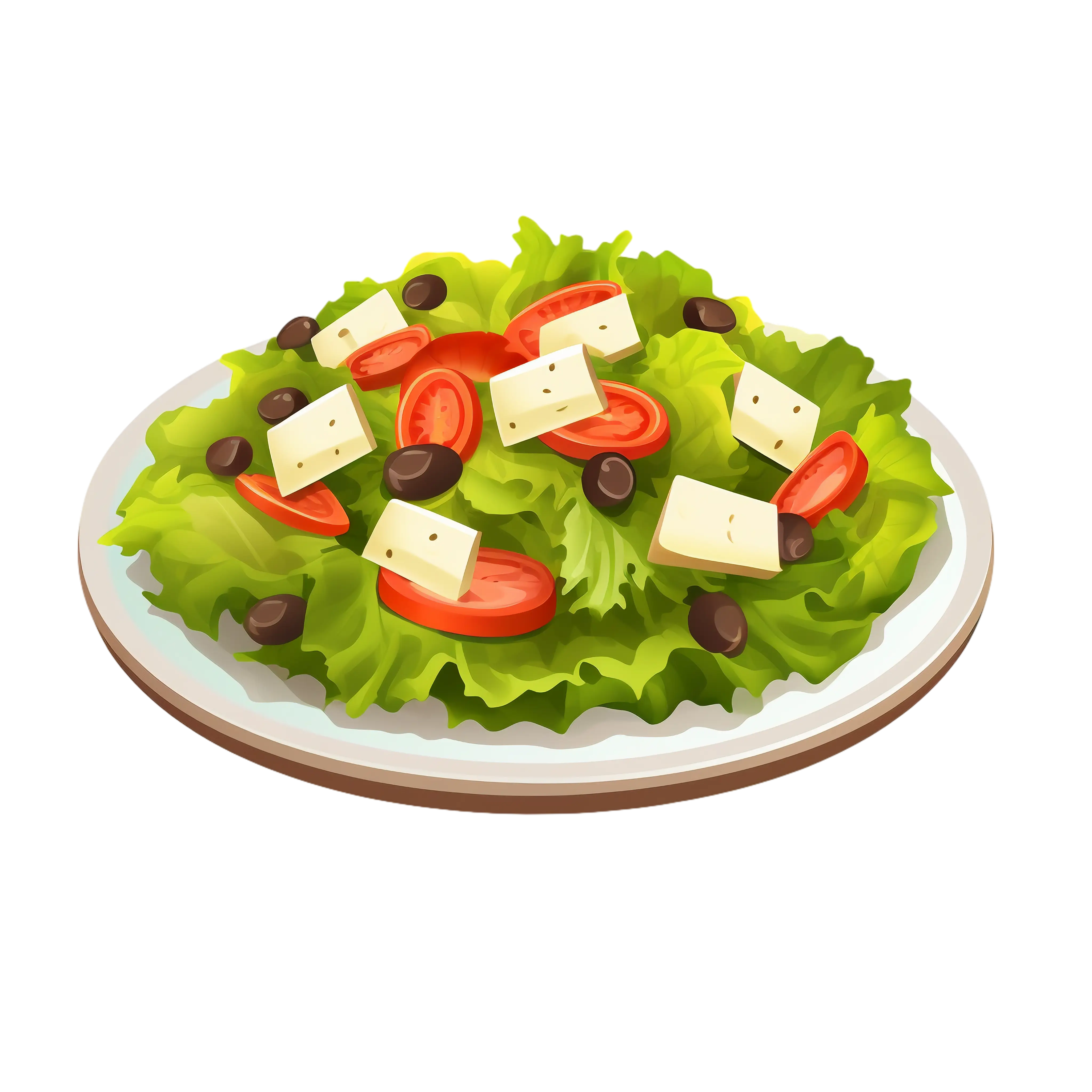 Plate of Fresh Salad with Vegetables