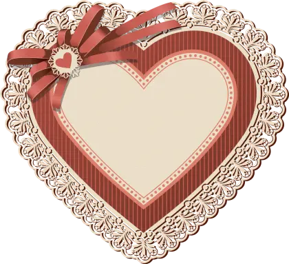 Lace Heart with Ribbon