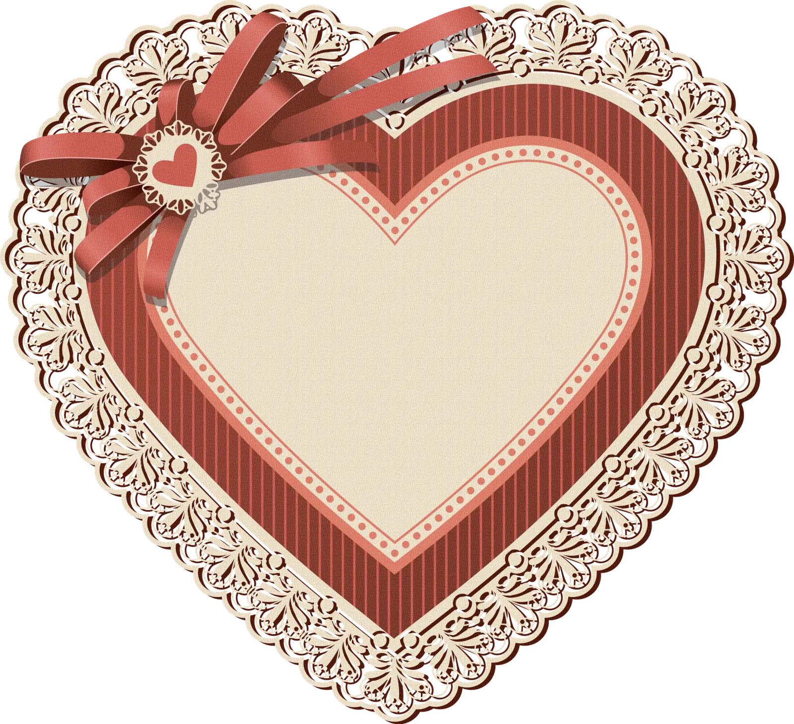Lace Heart with Ribbon