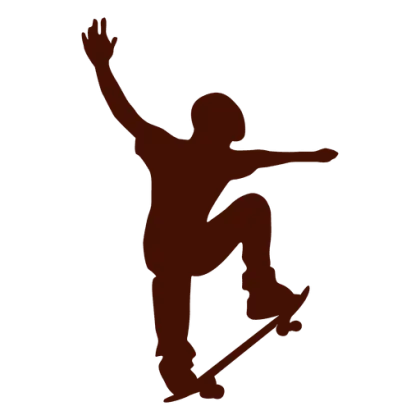 Silhouette of Skateboarder in Action