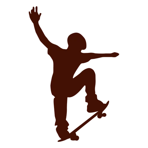Silhouette of Skateboarder in Action