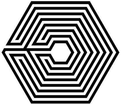 Black Hexagon Maze Design