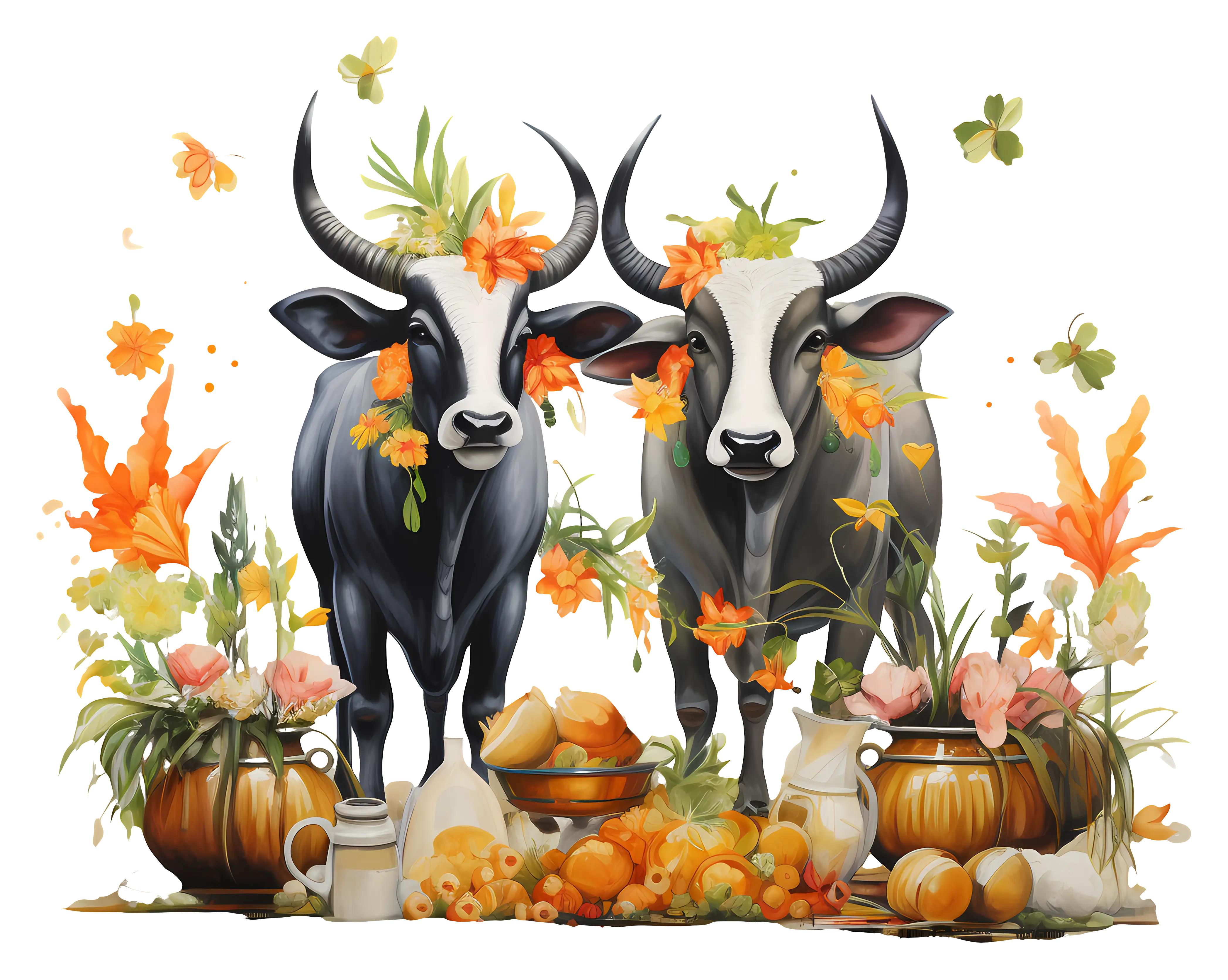 Cows with Floral Decor