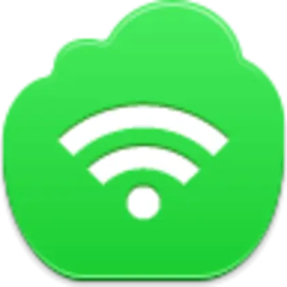 Green Cloud Icon Representing Wifi