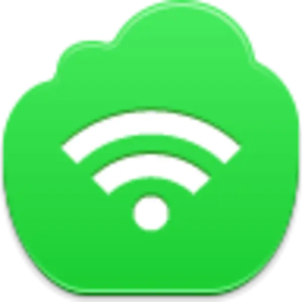 Green Cloud Icon Representing Wifi
