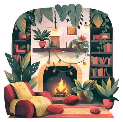 Cozy Living Room with Fireplace