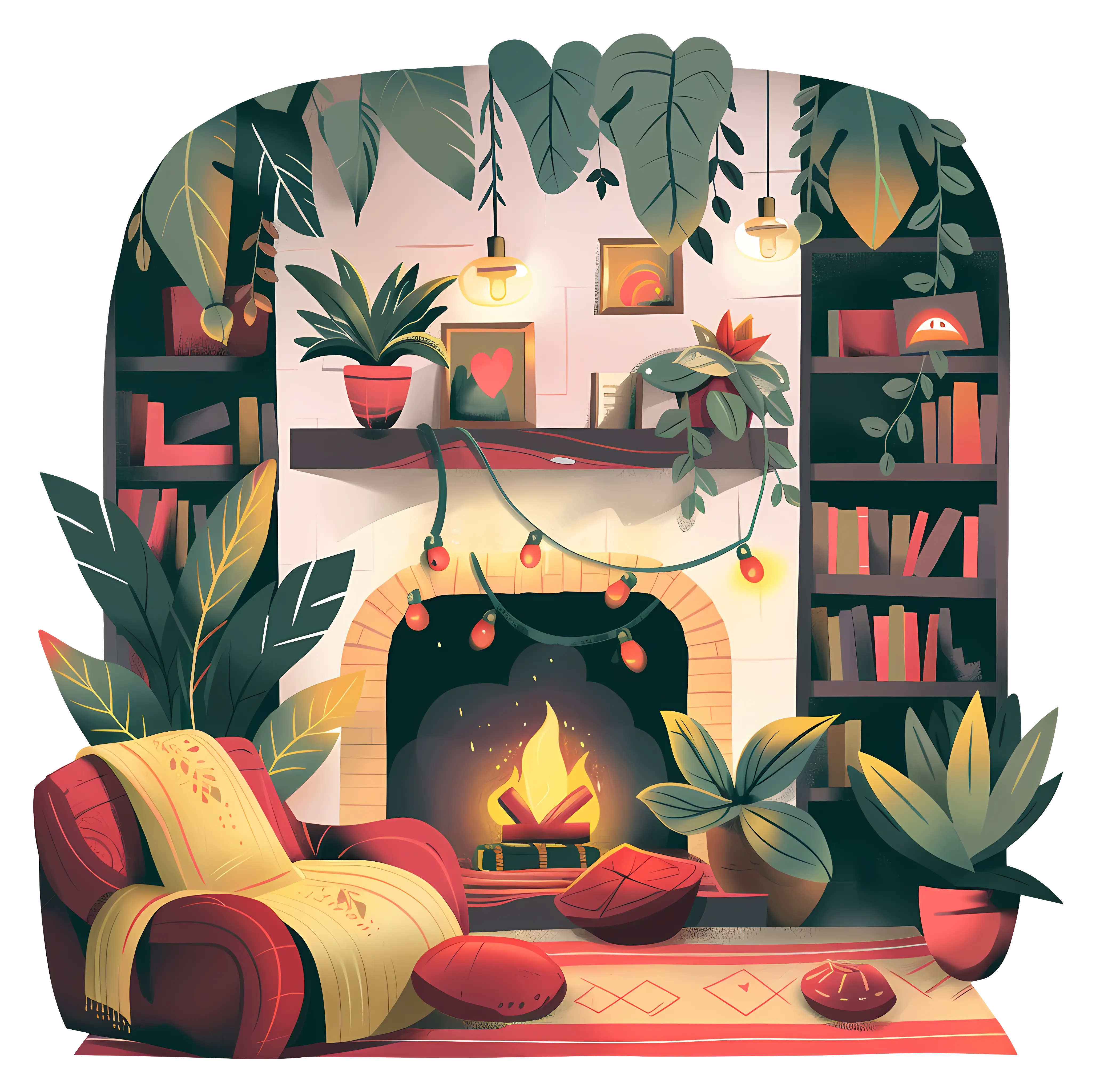 Cozy Living Room with Fireplace
