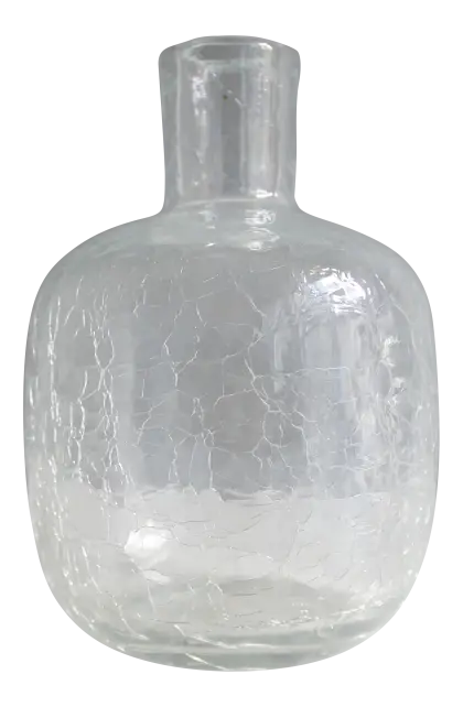 Clear Glass Bottle with Crackle Design