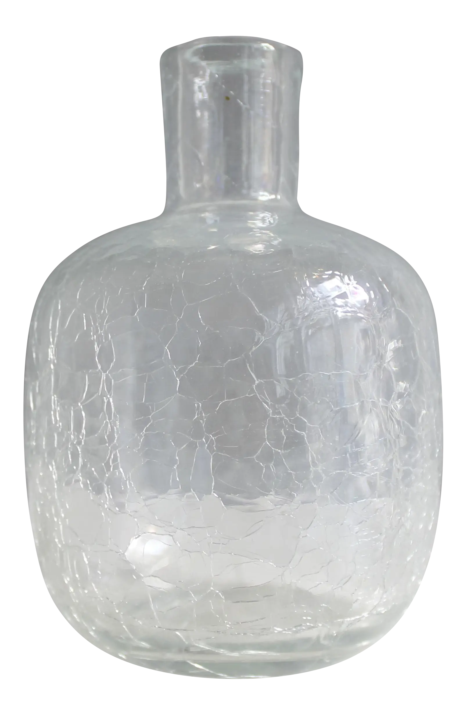 Clear Glass Bottle with Crackle Design
