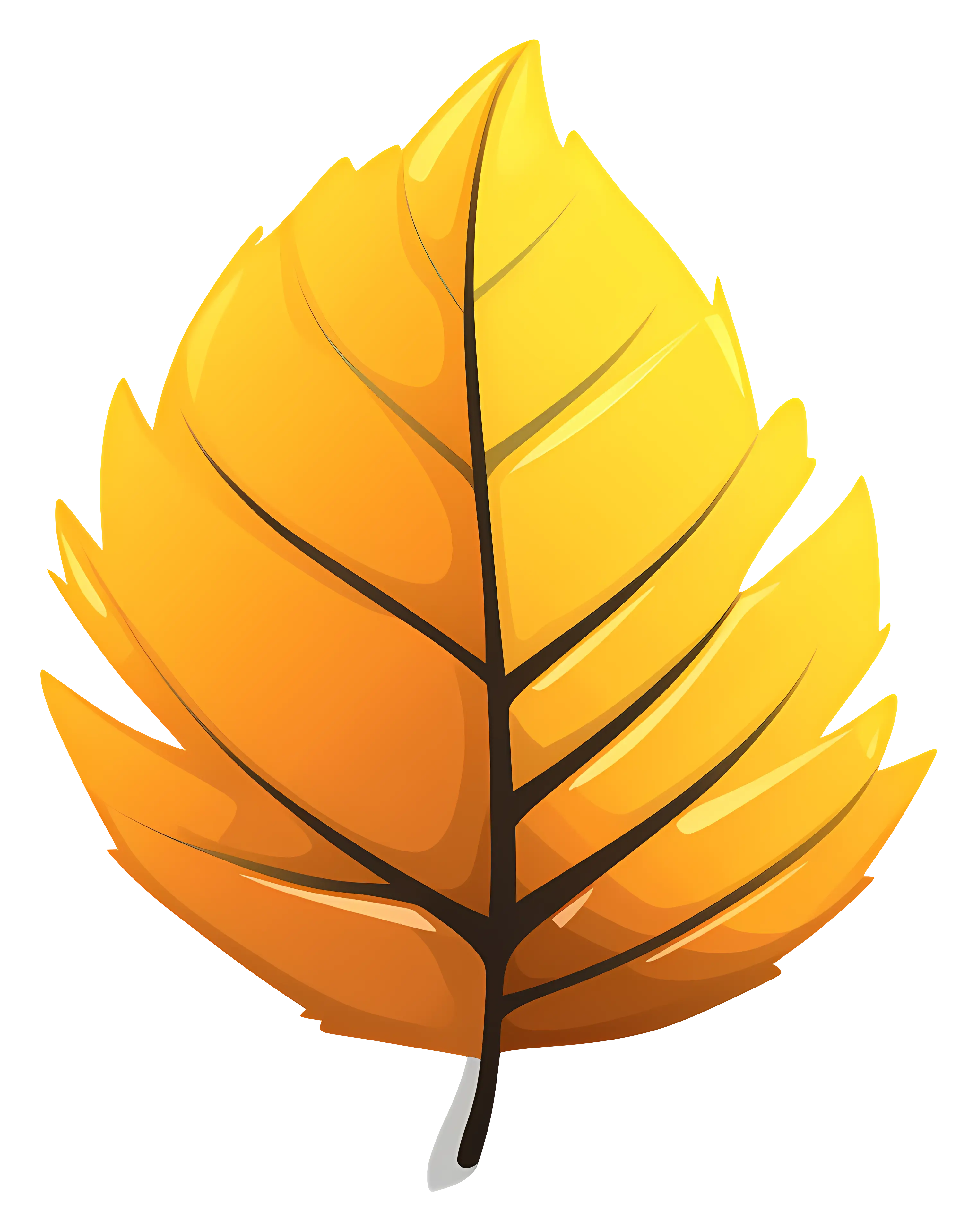 Bright Yellow Autumn Leaf Illustration