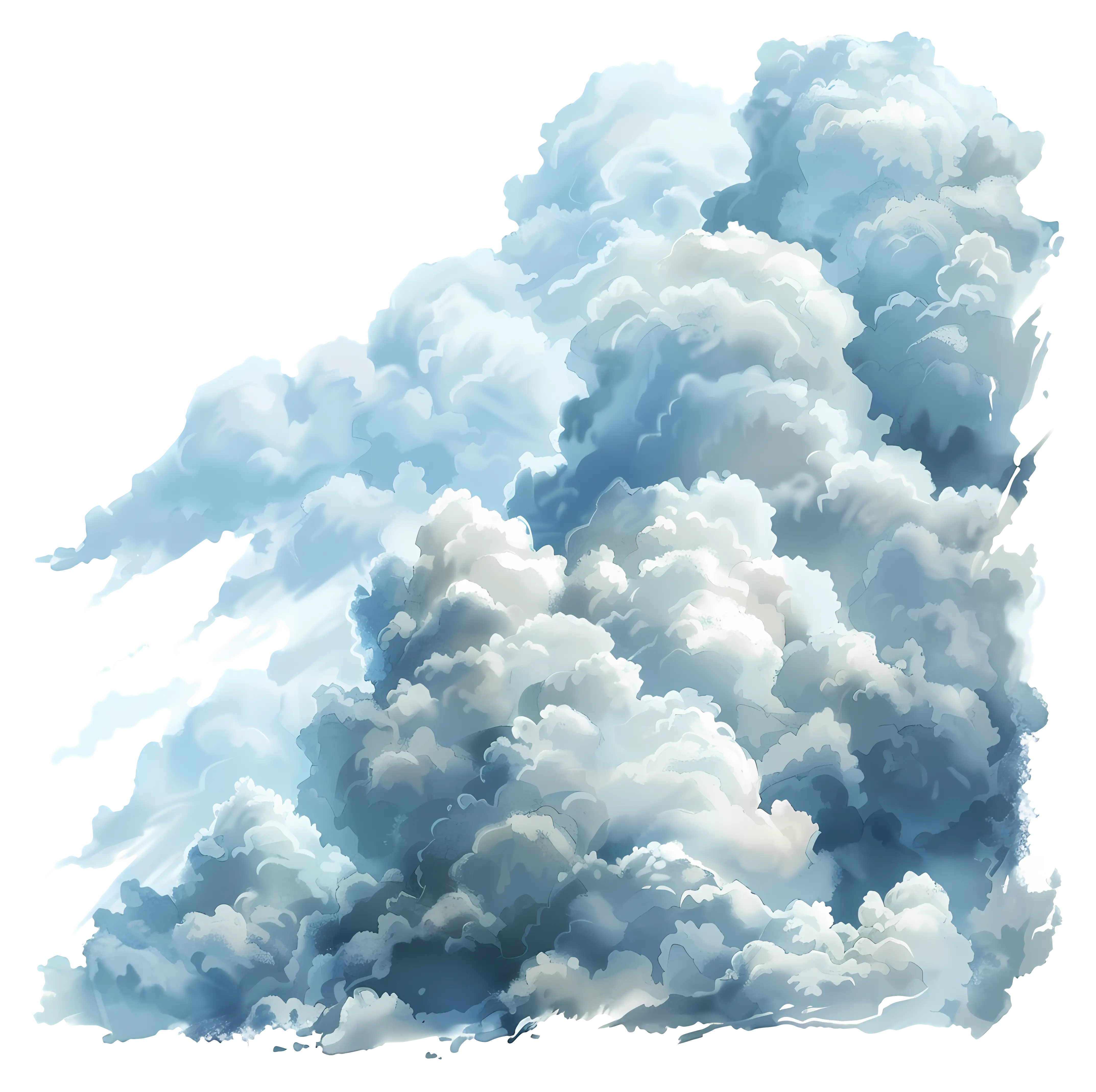 Fluffy Cloud Illustration in a Clear Sky