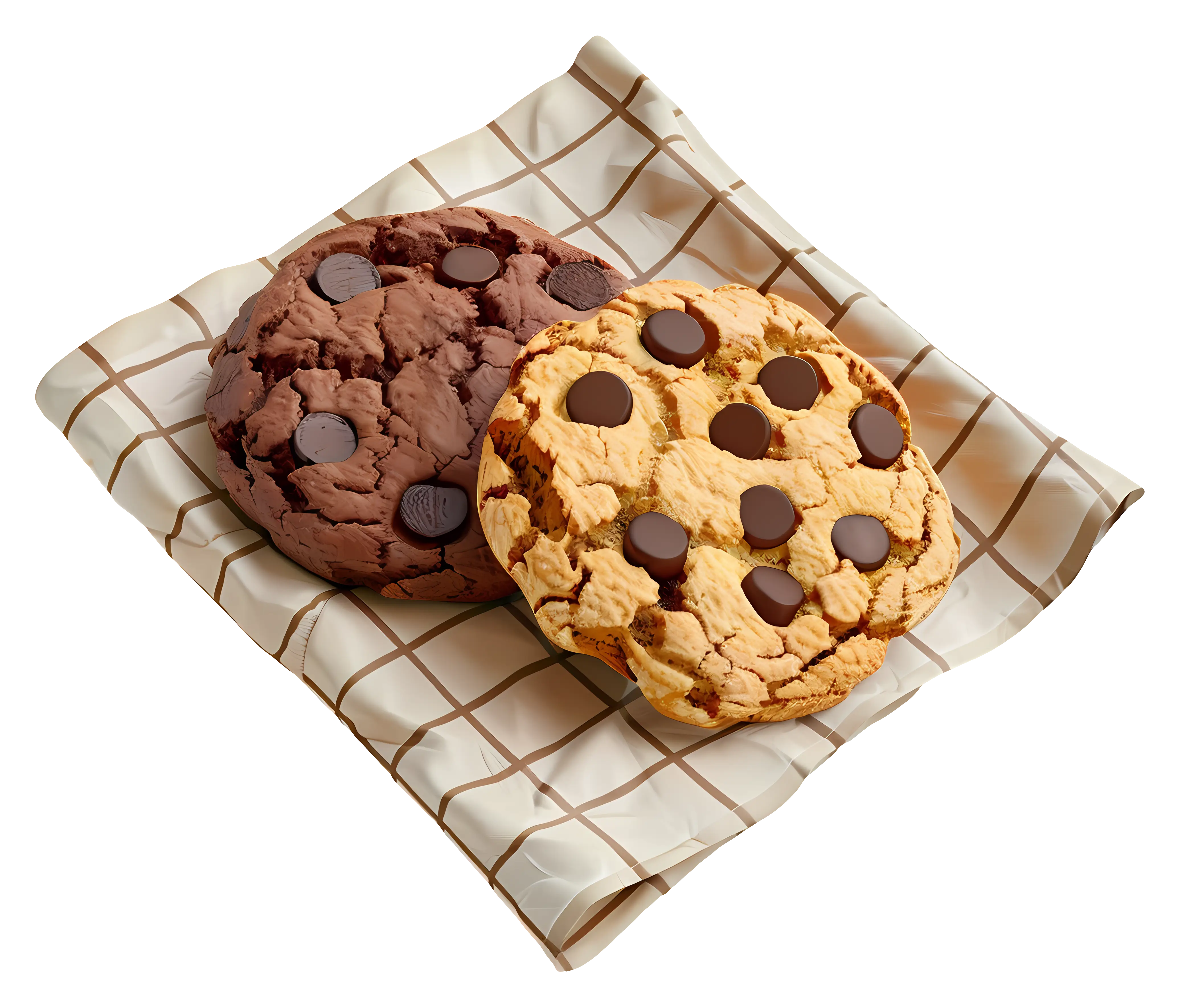 Chocolate Chip Cookies on Napkin