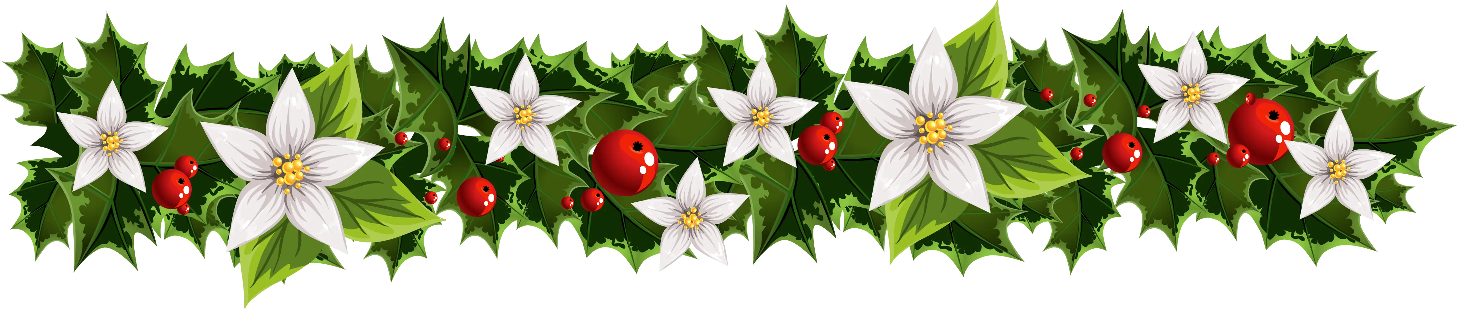 Festive Holly Garland with Berries