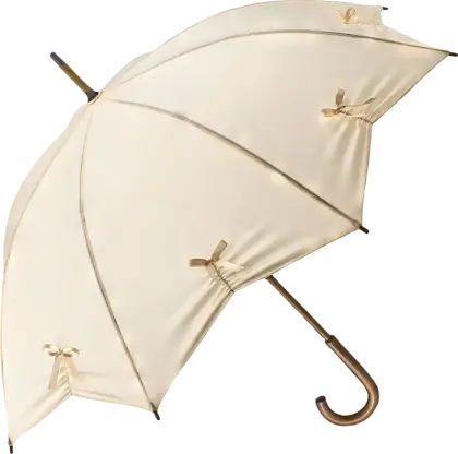 Elegant Beige Umbrella with Bow Design