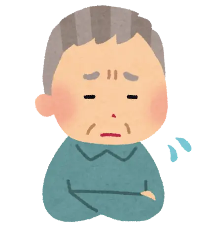Worried Elderly Man Cartoon Illustration
