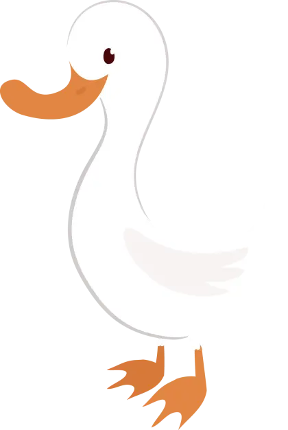 Cute Cartoon Duck Illustration with Friendly Expression