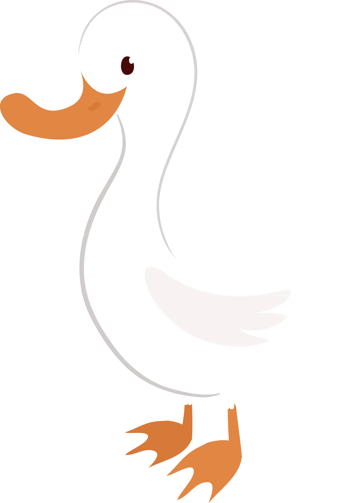 Cute Cartoon Duck Illustration with Friendly Expression