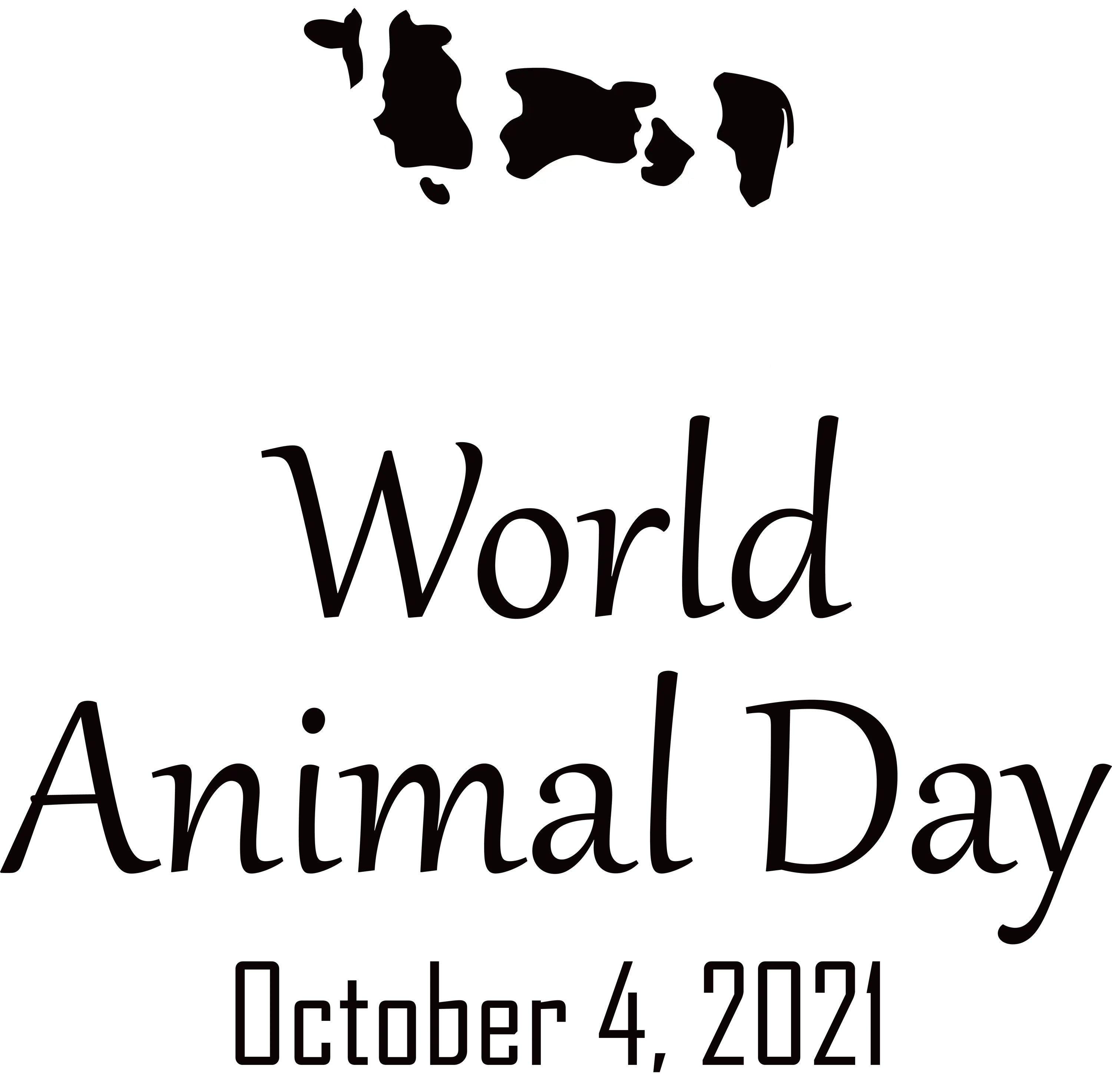 World Animal Day 2021 with Cow Illustration